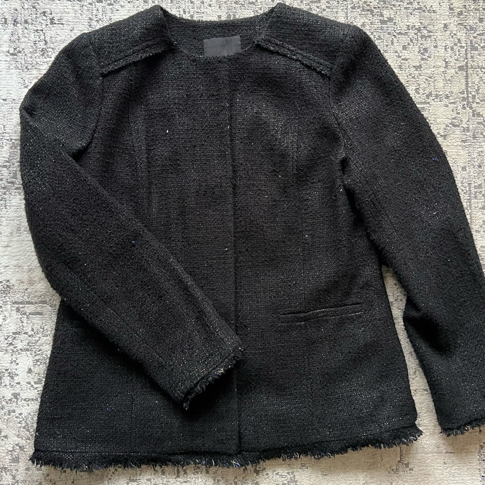 Banana Republic Black Tweed Jacket with gold thread